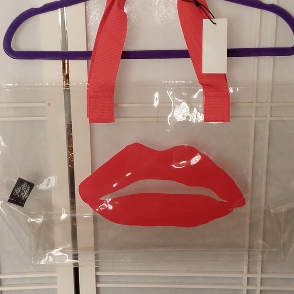 Saks Fifth Ave Clear Plastic Lips Tote - Picture 2 of 4